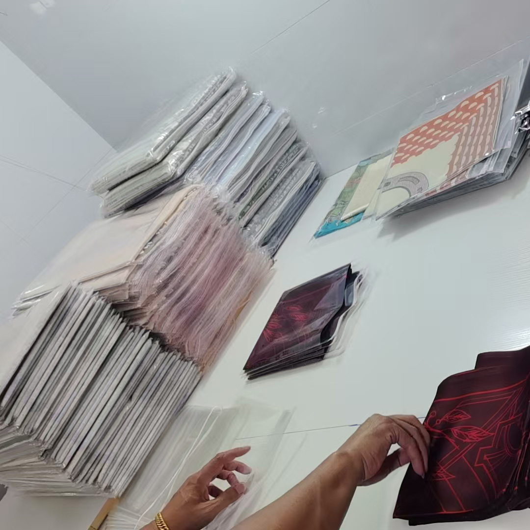 Packing and shipping finished silk scarves
